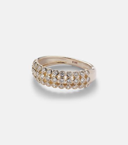 Bague Bold Lattice en or 14 ct et diamants - Stone and Strand - Modalova