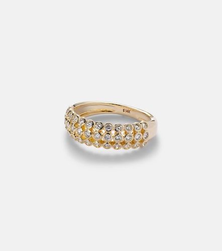 Bague Bold Lattice en or 14 ct et diamants - Stone and Strand - Modalova