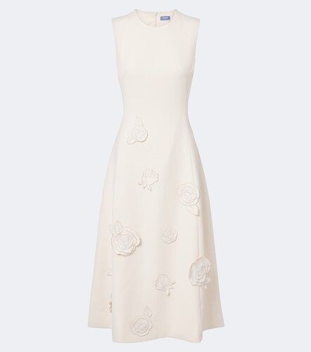 Robe midi à appliqués floraux - Leo Lin - Modalova