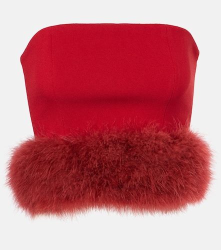 Crop top en crêpe à plumes - Blumarine - Modalova