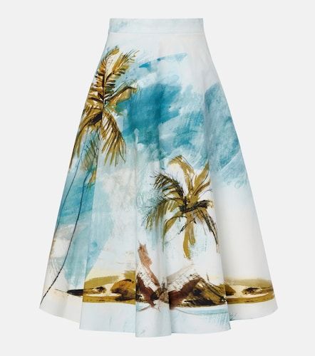 Jupe midi en coton mélangé - Oscar de la Renta - Modalova