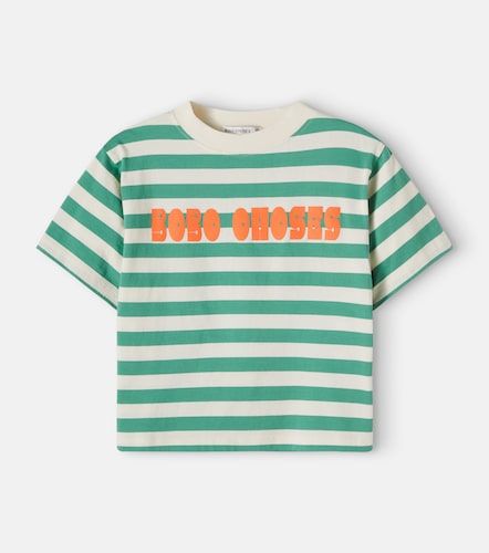 T-shirt rayé en coton à logo - Bobo Choses - Modalova