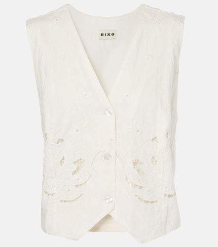 Gilet Norah en coton et lin brodé - Rixo - Modalova