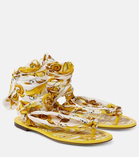 Sandales imprimées en soie - Dolce&Gabbana - Modalova