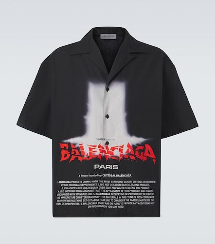 Chemise de bowling en coton à imprimé - Balenciaga - Modalova