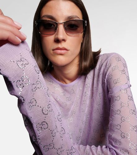 Lunettes de soleil rectangulaires Interlocking G - Gucci - Modalova