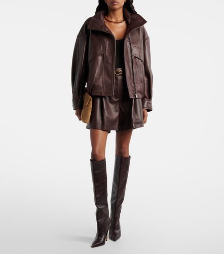 Veste bomber Roland en cuir - Nour Hammour - Modalova