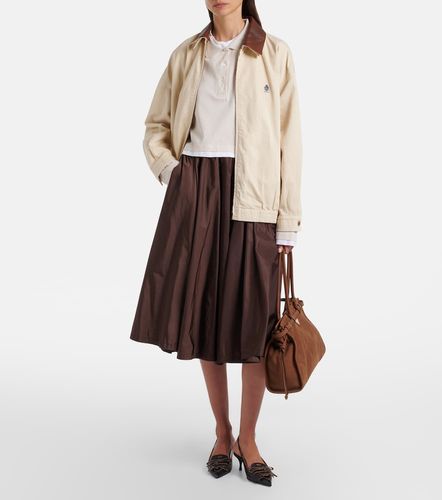 Veste blouson oversize en coton et cuir - Prada - Modalova