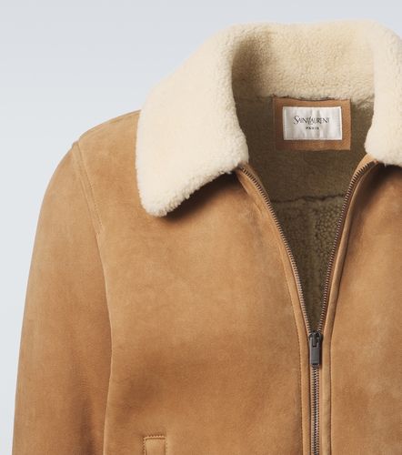 Veste en daim doublée de shearling - Saint Laurent - Modalova
