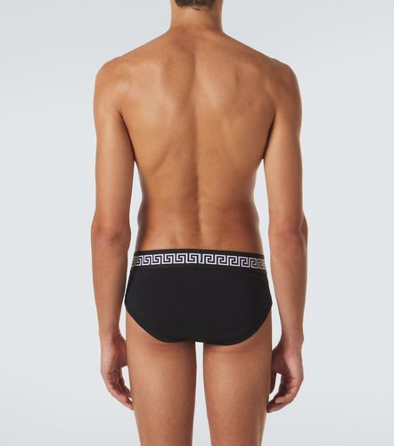 Set de 2 slips Greca Border en coton mélangé - Versace - Modalova