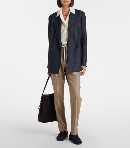 Blazer en laine, coton et cachemire à chevrons - Eleventy - Modalova