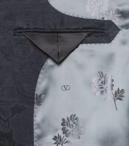 Blazer en lin et soie à fleurs - Valentino - Modalova
