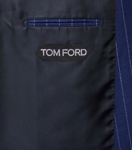 Blazer rayé en laine, lin et soie - Tom Ford - Modalova