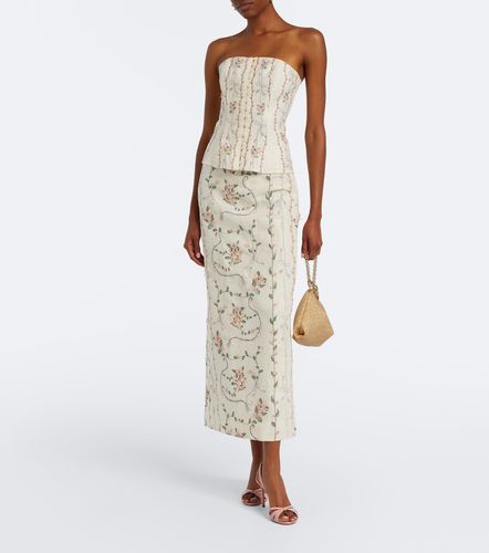 Top bustier Abelia en lin à broderies - Agua by Agua Bendita - Modalova