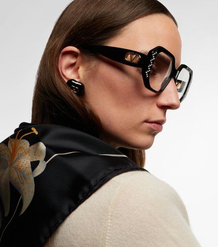 Valentino Lunettes VLogo oversize - Valentino - Modalova