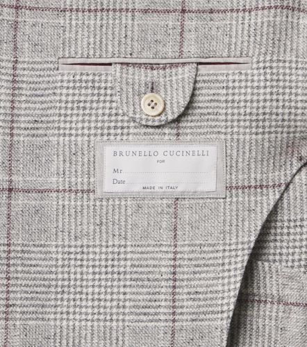 Blazer en soie, laine et cachemire à motif Prince de Galles - Brunello Cucinelli - Modalova
