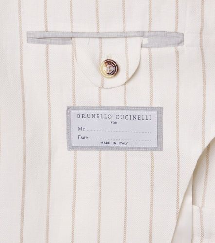 Blazer rayé en sergé de lin - Brunello Cucinelli - Modalova