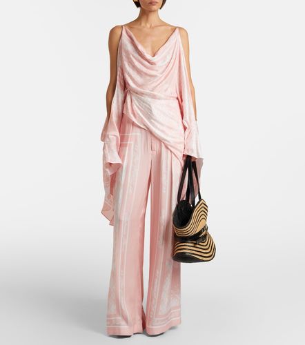 Top asymétrique à imprimé - Balmain - Modalova