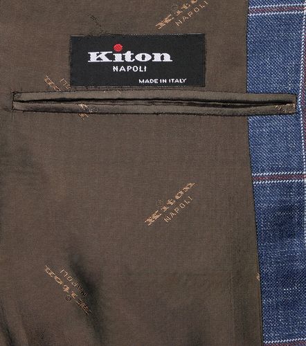 Blazer en cachemire, laine, soie et lin à carreaux - Kiton - Modalova