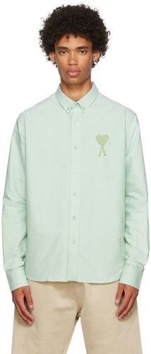 Chemise verte à logo Ami de cœur - AMI Alexandre Mattiussi - Modalova