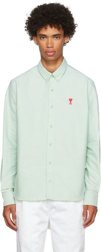 Chemise verte à logo Ami de cœur - AMI Alexandre Mattiussi - Modalova