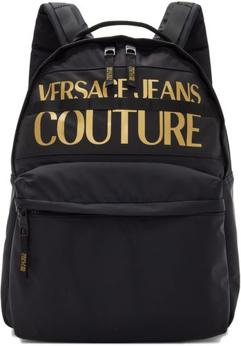 Sac à dos noir à logo - Versace Jeans Couture - Modalova