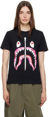 T-shirt noir à motif camouflage et à requin emblématique - BAPE - Modalova