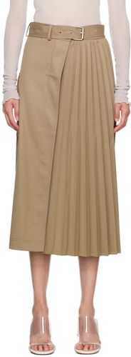 Jupe midi brun clair à ceinture - LVIR - Modalova