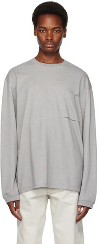 T-shirt à manches longues gris à plaque à logo - Solid Homme - Modalova