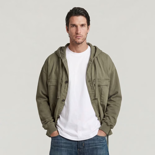 Sweat Woven Mix Loose Hoodie Overshirt - s - G-Star RAW - Modalova