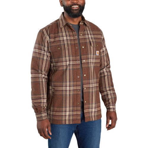 Se en flanelle - relaxed fit heavyweight flannel sherpa-lined shirt jac - Brun - S" - Carhartt - Modalova