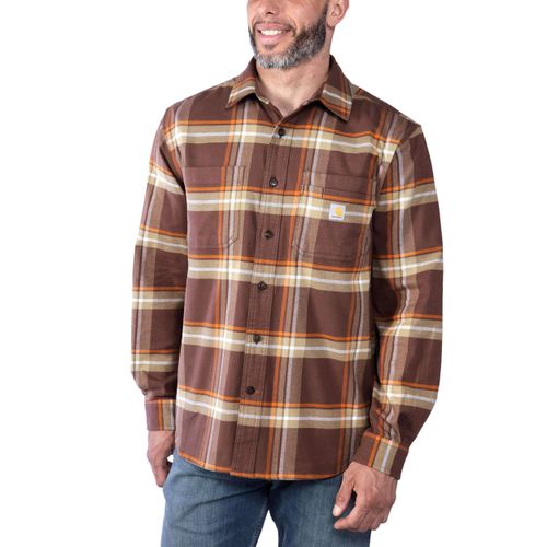 S Chemise en flanelle - rugged flex™ relaxed fit midweight flannel long-sleeve plaid shirt - Brun - L - Carhartt - Modalova