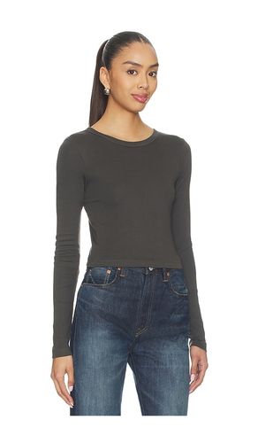 Supima Baby Rib Long Sleeve Cropped Top en . Taille S. Also en M - Enza Costa - Modalova