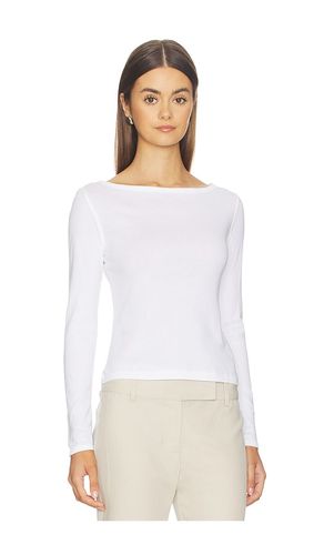 CHEMISE À MANCHES LONGUES ET COL BATEAU EN COTON SUPIMA FIN en . Taille L. Also en M, S - Enza Costa - Modalova