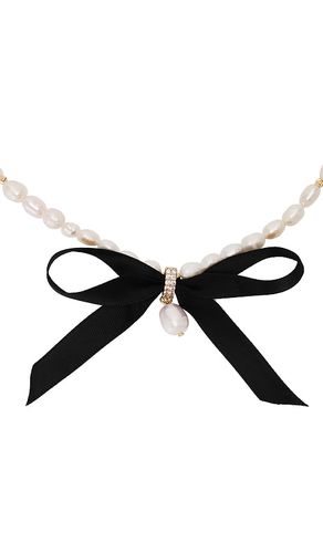 COLLIER RAS DU COU VELVET BOW STATEMENT PEARL en - Ettika - Modalova