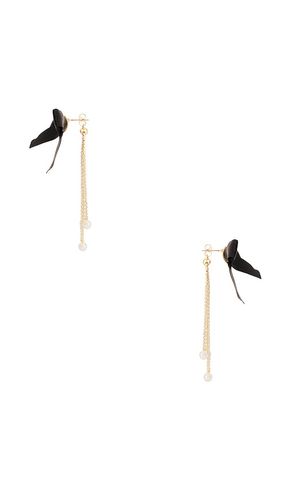 BOUCLES D'OREILLES VELVET BOW CRYSTAL CHAIN en - Ettika - Modalova