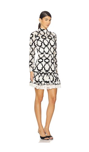 Willa Velvet Flock Lace Mock Neck Dress en & . Taille 0. Also en 2, 4, 10 - MILLY - Modalova
