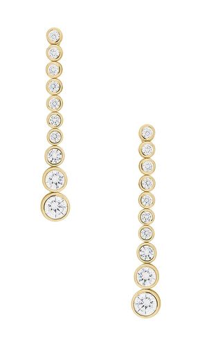 BOUCLE D'OREILLE PENDANTE DIAMANT BEZEL en - SHASHI - Modalova