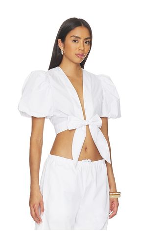 TOP EN POPELINE À MANCHES BULLE ET LIEN DEVANT en . Taille XS. Also en S - Susana Monaco - Modalova