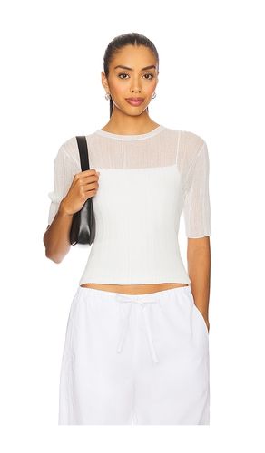 Double Layer Rib Elbow Sleeve Top in . Size S, XS, XXS - Vince - Modalova
