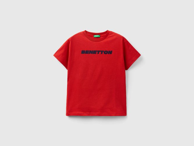 Benetton, T-shirt 100% Cotone Con Logo, taglia 2XL, Rosso Mattone, Bambini - United Colors of Benetton - Modalova