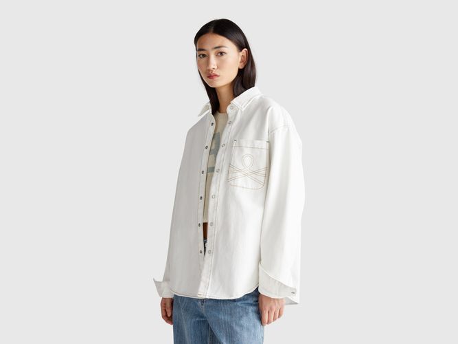 Benetton, Chemise En Jean, taille OS, Crème - United Colors of Benetton - Modalova