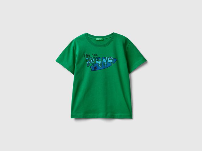 Benetton, T-shirt Con Dettagli Fluo, taglia 116, Verde, Bambini - United Colors of Benetton - Modalova