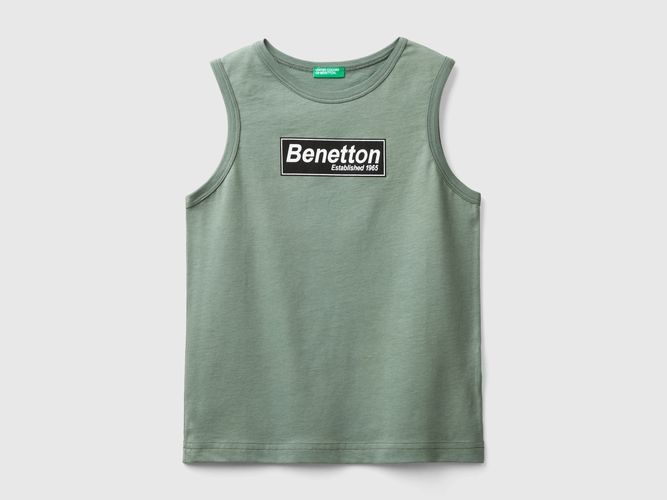 Benetton, Canotta 100% Cotone Bio Con Logo, taglia XL, Verde Militare, Bambini - United Colors of Benetton - Modalova