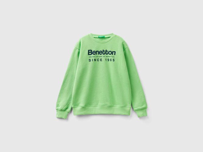 Benetton, Felpa Con Stampa Logo, taglia XL, Verde Chiaro, Bambini - United Colors of Benetton - Modalova