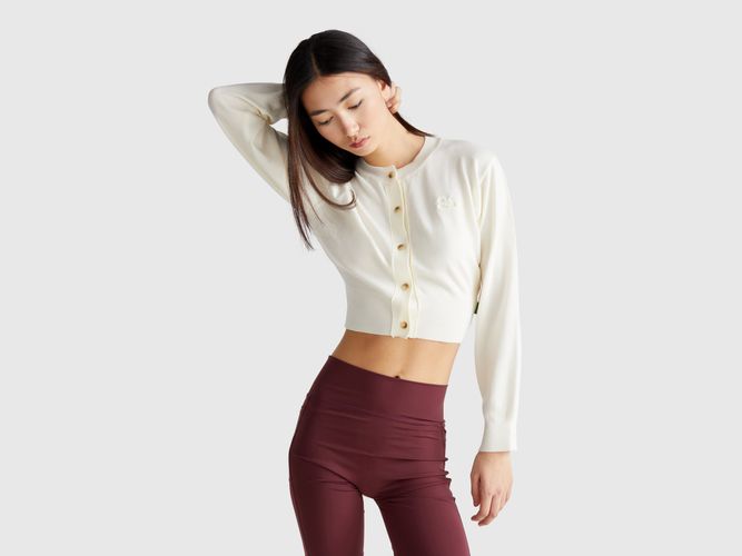 Benetton, Cardigan En Viscose Mélangée, taille M, Crème - United Colors of Benetton - Modalova