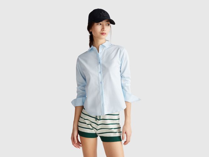 Benetton, Chemise Ajustée En Viscose Mélangée, taille M, Bleu Ciel - United Colors of Benetton - Modalova