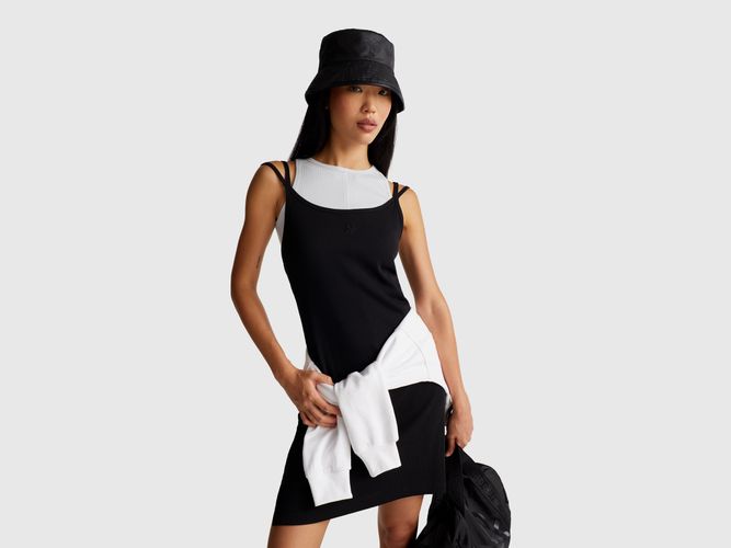 Benetton, Robe Midi En Coton Mélangé, taille M, Noir - United Colors of Benetton - Modalova
