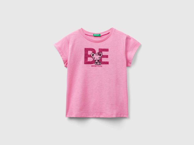 Benetton, T-shirt In Cotone Bio Con Stampa, taglia 104, Rosa, Bambini - United Colors of Benetton - Modalova
