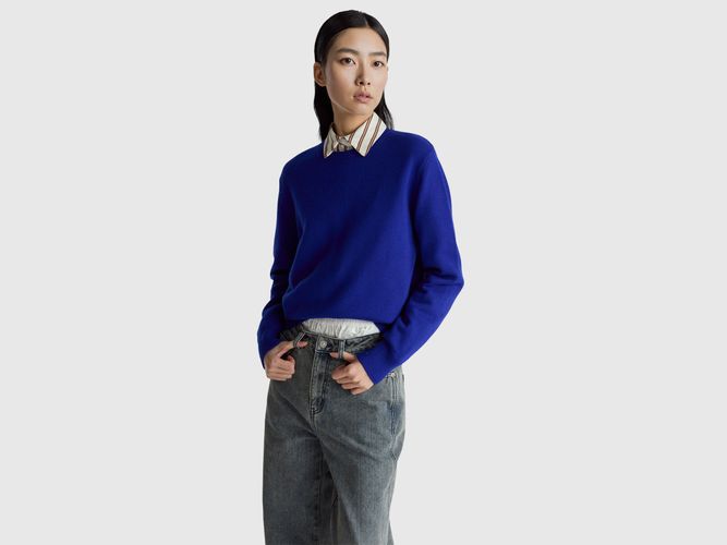 Benetton, Pull En Laine Et Cachemire Mélangés, Taille: XS-S, Turquoise - United Colors of Benetton - Modalova